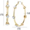imageJessica Simpson Womens Drop and Hoop Earrings  GoldTone Earrings with Crystal EmbellishmentsGold Rund Hoops