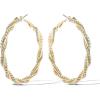 imageJessica Simpson Womens Drop and Hoop Earrings  GoldTone Earrings with Crystal EmbellishmentsGold Spiral Hoops