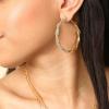 imageJessica Simpson Womens Drop and Hoop Earrings  GoldTone Earrings with Crystal EmbellishmentsGold Spiral Hoops