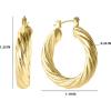 imageJessica Simpson Womens Hoop Earrings  SilverTone or GoldTone Hoop Earrings for WomenGold Thick Twisted Hoops