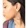 imageJessica Simpson Womens Hoop Earrings  SilverTone or GoldTone Hoop Earrings for WomenSilver Oval Hoops