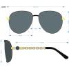 imageJessica Simpson Womens J5702 Elegant Metal Aviator Pilot Sunglasses with UV400 ProtectionGold  Black