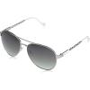 imageJessica Simpson Womens J5702 Elegant Metal Aviator Pilot Sunglasses with UV400 ProtectionSilver  White