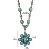 imageJessica Simpson Womens Large Turquoise Stone Flower Necklace 16quot  Silver or GoldTone Turquoise Statement NecklaceGold Flower