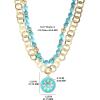 imageJessica Simpson Womens Layered Boho Turquoise Star Necklace 16quot  2quot  GoldTone Turquoise Statement Necklace
