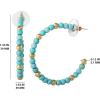 imageJessica Simpson Womens Turquoise Bead Hoop Earrings  GoldTone or SilverTone Turquoise Hoop EarringsGold