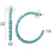 imageJessica Simpson Womens Turquoise Bead Hoop Earrings  GoldTone or SilverTone Turquoise Hoop EarringsSilver