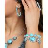 imageJessica Simpson Womens Turquoise Bracelet  Oxidized Silver or GoldTone Bracelet with Turquoise StonesFlower Silver