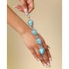 imageJessica Simpson Womens Turquoise Bracelet  Oxidized Silver or GoldTone Bracelet with Turquoise StonesFlower Silver