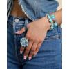 imageJessica Simpson Womens Turquoise Bracelet  Oxidized Silver or GoldTone Bracelet with Turquoise StonesSilver