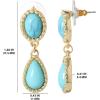 imageJessica Simpson Womens Turquoise Earrings  Oxidized GoldTone or SilverTone Turquoise Dangle Earrings for WomenTurquoise 2 Stone Drop