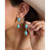 imageJessica Simpson Womens Turquoise Earrings  Oxidized GoldTone or SilverTone Turquoise Dangle Earrings for WomenTurquoise 2 Stone Drop