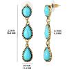 imageJessica Simpson Womens Turquoise Earrings  Oxidized GoldTone or SilverTone Turquoise Dangle Earrings for WomenTurquoise 3 Stone Drop