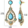 imageJessica Simpson Womens Turquoise Earrings  Oxidized GoldTone or SilverTone Turquoise Dangle Earrings for WomenTurquoise Filigree