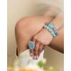 imageJessica Simpson Womens Turquoise Stone Ring Size 8  Oxidized SilverTone Statement Ring with Turquoise Stones