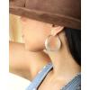 imageJessica Simpson Womens Twisted Layered Hoop Earrings  SilverTone Medium Hoop Earrings