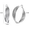 imageJessica Simpson Womens Twisted Layered Hoop Earrings  SilverTone Medium Hoop Earrings