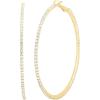 imageJessica Simpson Womens Hoop Earrings  SilverTone or GoldTone Hoop Earrings for WomenClear Crystal
