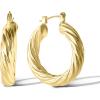 Gold Thick Twisted Hoops