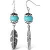 Silver Bead Feather Drop
