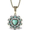 imageJessica Simpson Womens Turquoise Stone Ornate Necklace 16quot 2quot  GoldTone Turquoise Necklace  Statement Necklace