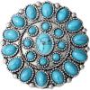imageJessica Simpson Womens Turquoise Stone Ring Size 8  Oxidized SilverTone Statement Ring with Turquoise Stones