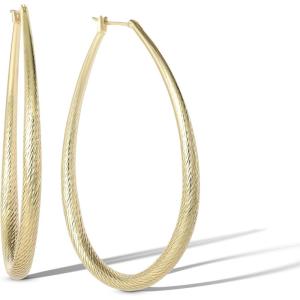 imageJessica Simpson Womens Hoop Earrings  SilverTone or GoldTone Hoop Earrings for WomenGold Oval Hoops