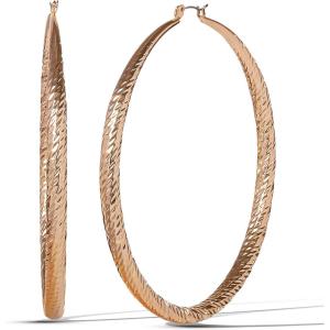 imageJessica Simpson Womens Hoop Earrings  SilverTone or GoldTone Hoop Earrings for WomenGold Textured