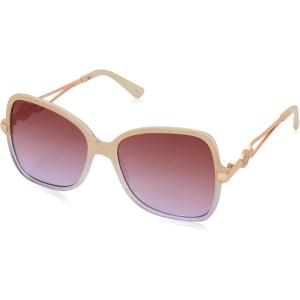 imageJessica Simpson Womens J5234 Oversized Retro Butterfly SunglassesNude to Purple