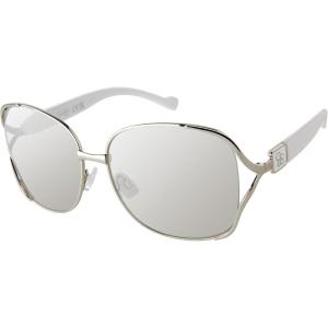 imageJessica Simpson Womens J5686 Oversized Square Sunglasses With Uv400 ProtectionSilver  White