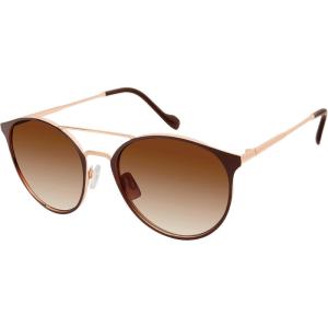 imageJessica Simpson Womens J6222 Vintage Metal Round SunglassesBrown  Gold