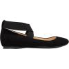 imageJessica Simpson Mandayss Womens PullOn CrissCross Ankle Ballet Flats ShoesBlack Micro Suede