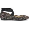 imageJessica Simpson Mandayss Womens PullOn CrissCross Ankle Ballet Flats ShoesBlack Sparkle Tweed