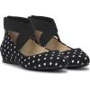 imageJessica Simpson Mandayss Womens PullOn CrissCross Ankle Ballet Flats ShoesBlackWhite Polkadot Print