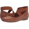 imageJessica Simpson Mandayss Womens PullOn CrissCross Ankle Ballet Flats ShoesBurnt Umber Quilted Leather