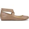 imageJessica Simpson Mandayss Womens PullOn CrissCross Ankle Ballet Flats ShoesChai Latte Crinkle Patent