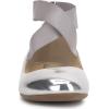 imageJessica Simpson Mandayss Womens PullOn CrissCross Ankle Ballet Flats ShoesSilver