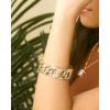 imageJessica Simpson Stretch Bracelet for Women  GoldTone Statement Bracelet with Rhinestone EmbellishmentsGold Links