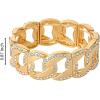 imageJessica Simpson Stretch Bracelet for Women  GoldTone Statement Bracelet with Rhinestone EmbellishmentsGold Links