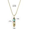 imageJessica Simpson Womens Feather Necklace with Turquoise Stone  Silver or GoldTone Turquoise Necklace Long 23quotGold Feather