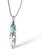 imageJessica Simpson Womens Feather Necklace with Turquoise Stone  Silver or GoldTone Turquoise Necklace Long 23quotSilver Feather