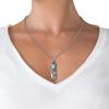 imageJessica Simpson Womens Feather Necklace with Turquoise Stone  Silver or GoldTone Turquoise Necklace Long 23quotSilver Feather