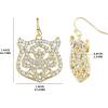 imageJessica Simpson Womens Tiger Drop Earrings  GoldTiger Earrings with Clear Crystals