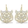 imageJessica Simpson Womens Tiger Drop Earrings  GoldTiger Earrings with Clear Crystals