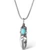 imageJessica Simpson Womens Feather Necklace with Turquoise Stone  Silver or GoldTone Turquoise Necklace Long 23quotSilver Feather