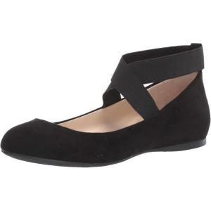 imageJessica Simpson Mandayss Womens PullOn CrissCross Ankle Ballet Flats ShoesBlack Micro Suede
