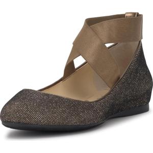 imageJessica Simpson Mandayss Womens PullOn CrissCross Ankle Ballet Flats ShoesBronzeBlack