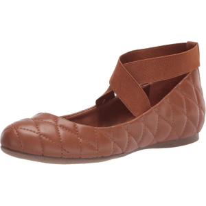 imageJessica Simpson Mandayss Womens PullOn CrissCross Ankle Ballet Flats ShoesBurnt Umber Quilted Leather