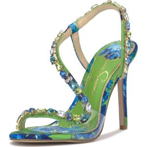 imageJessica Simpson Womens Jaycin Embellished Heeled SandalBlue Green Combo