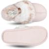imageJessica Simpson Girls Comfy Slippers  Cute Faux Fur Slipon Shoes Memory Foam House SlipperPink